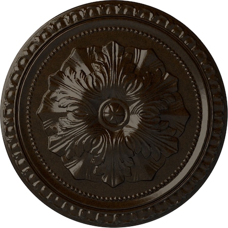 Ekena Millwork Richmond Ceiling Medallion (Fits Canopies up to 2 5/8"), Hand-Painted Bronze, 18"OD x 1 3/8"P CM18RIBZS
